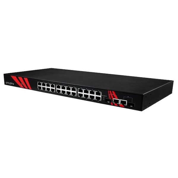 26-Port Industrial 1U 19 Rackmount PoE+ Gigabit Unmanaged Ethernet Switch